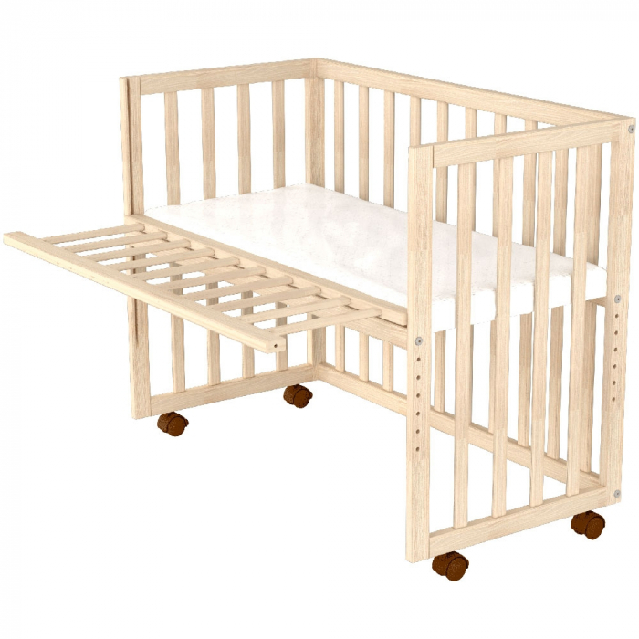 Hubners Eva 94x46 cm-es természetes fa babaágy, együttalvós modell [8]