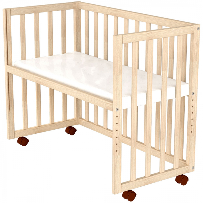 Hubners Eva 94x46 cm-es természetes fa babaágy, együttalvós modell [5]