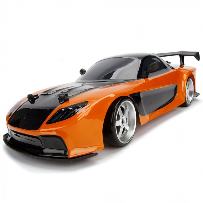 Jada Toys Fast and Furious Mazda RX-7 Drift autó gumiabroncsokkal és távirányítóval [13]