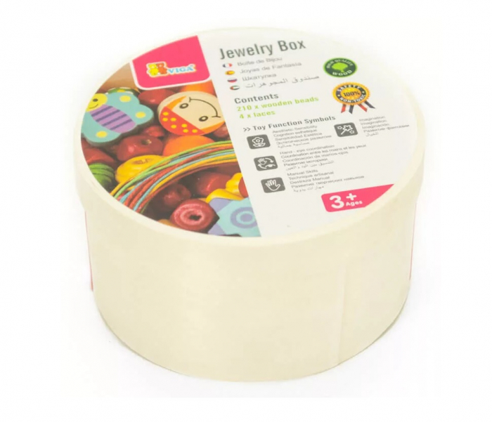 Kreatív ékszerkészítő készlet fa gyöngyökből, Viga Toys [3]