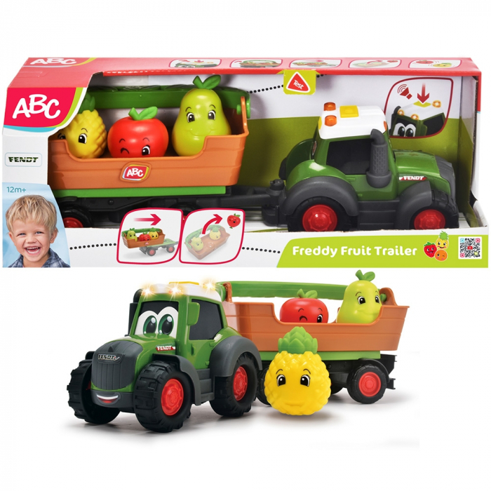 Simba ABC Freddy Gyümölcsös Traktor 30 cm, fényekkel, hangokkal, utánfutóval és figurákkal [9]
