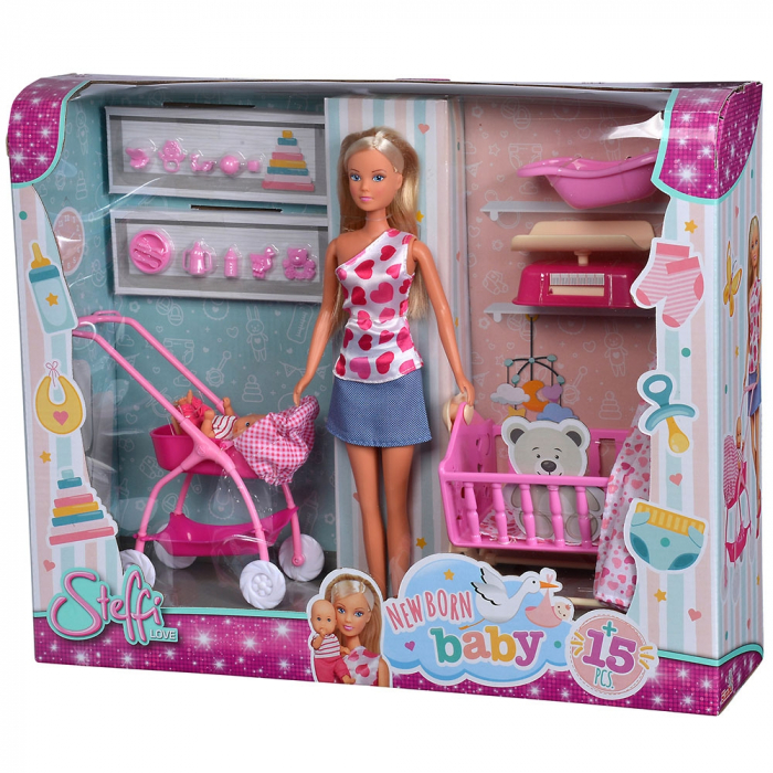 Simba Steffi Love Újszülött Baba Szett 29 cm-es baba, 1 kisbaba és kiegészítők [8]