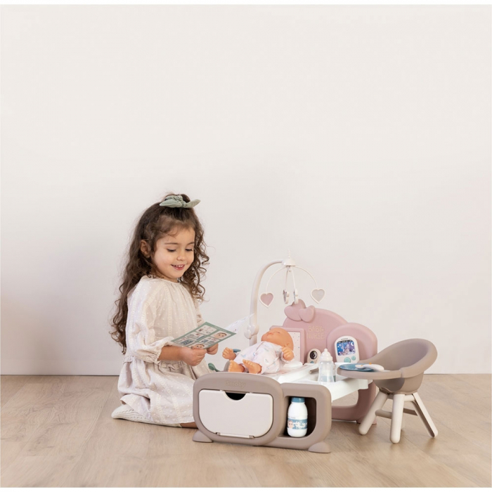 Smoby Baby Nurse Cocoon Nursery babaápoló központ krém színben babával és kiegészítőkkel [4]