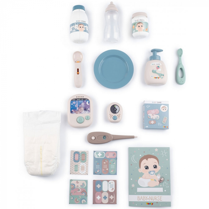 Smoby Baby Nurse Cocoon Nursery babaápoló központ krém színben babával és kiegészítőkkel [3]