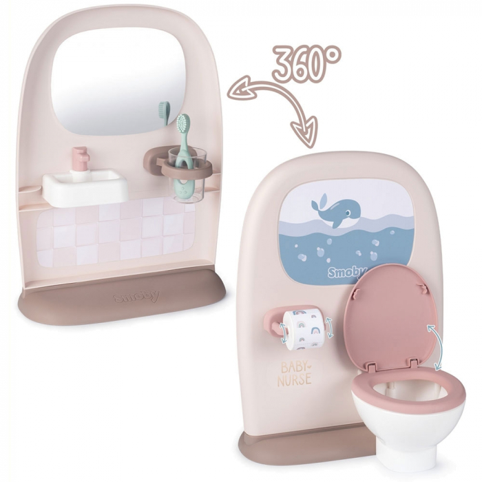 Smoby Baby Nurse krémszínű játék WC kiegészítőkkel [2]