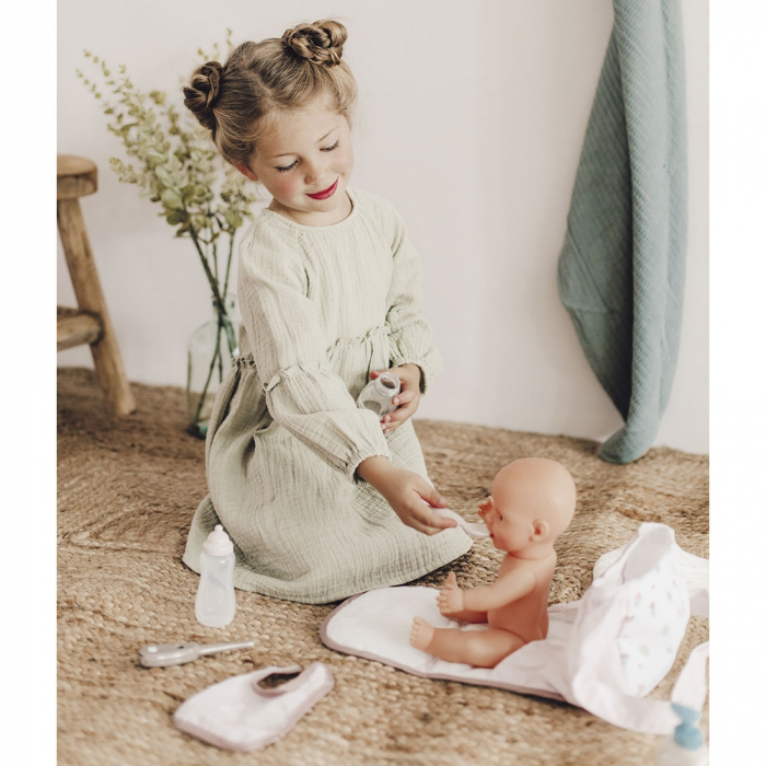 Smoby Baby Nurse pelenkázó táska babáknak, krém színű, kiegészítőkkel [4]