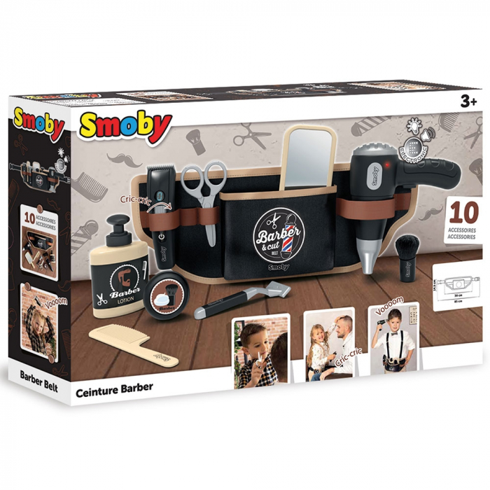 Smoby Barber and Cut fekete fodrászöv kiegészítőkkel [16]