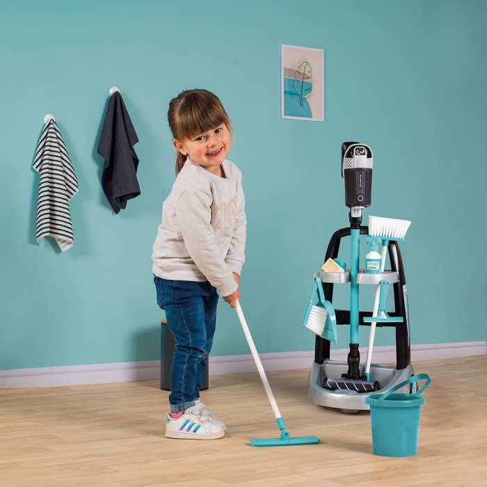 Smoby játék takarítószett gurulós bőrönddel és fekete Rowenta elektronikus porszívóval [11]