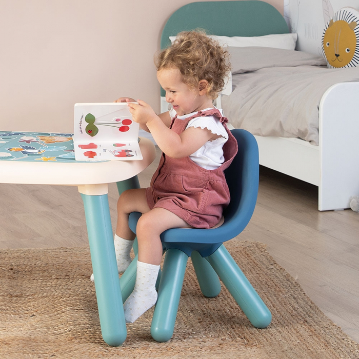 Smoby Little kék gyerek szék háttámlával [4]