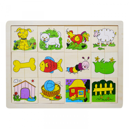 24 darabos fa puzzle állatkákkal [1]