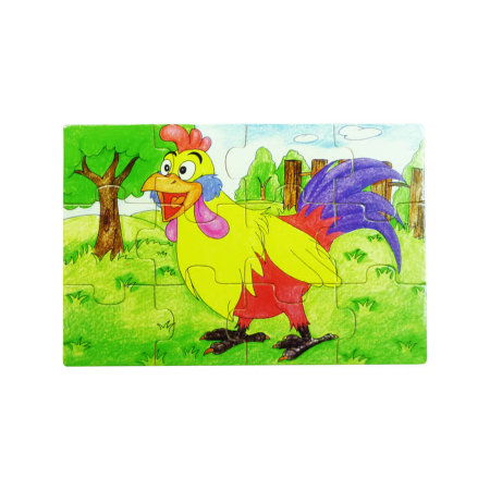 4 darabos fa puzzle készlet 12 darabos háziállatokkal [2]