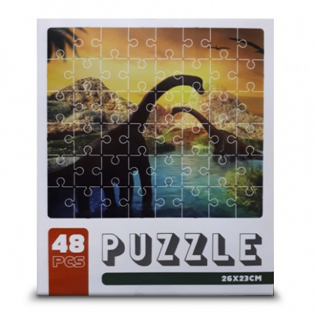 PUZZLE - 48 darabos karton puzzle dinoszaurusszal - Brachiosaurus