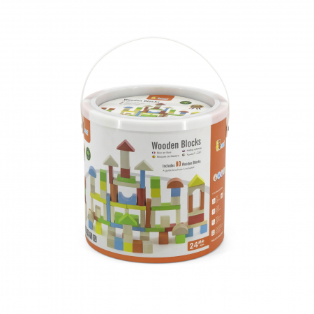 80 darabos fa építőkocka készlet, Viga Toys [1]