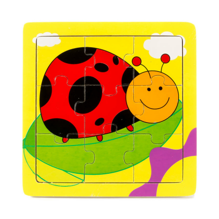 PUZZLE - 9 darabos fa puzzle katicabogárral