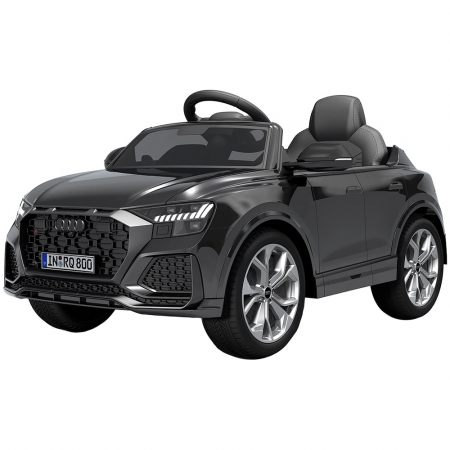 KÜLTÉRI JÁTÉKOK / ELEKTROMOS KISAUTÓK - Chipolino Audi RS Q8 elektromos kisautó bőr üléssel és EVA kerekekkel fekete színben
