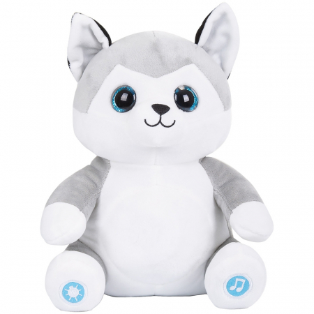 GYEREKSZOBA / ÉJJELILÁMPÁK BABASZOBÁBA - Chipolino Huskey éjjeli fény plüssfigura