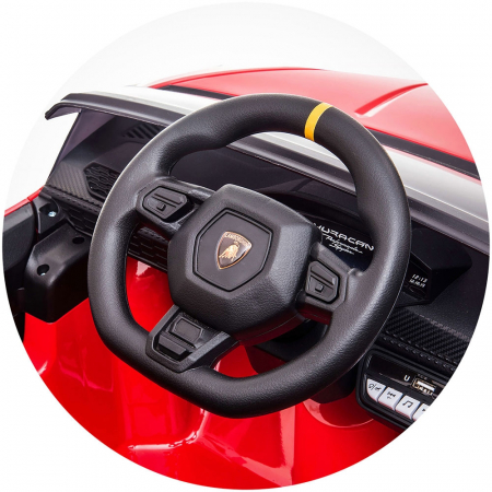 Chipolino Lamborghini Huracan piros elektromos kisautó bőrüléssel és EVA kerekekkel [14]