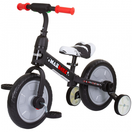 KÜLTÉRI JÁTÉKOK / LÁBBAL HAJTHATÓ BICIKLIK - Chipolino Max Bike szürke 2 az 1-ben kerékpár