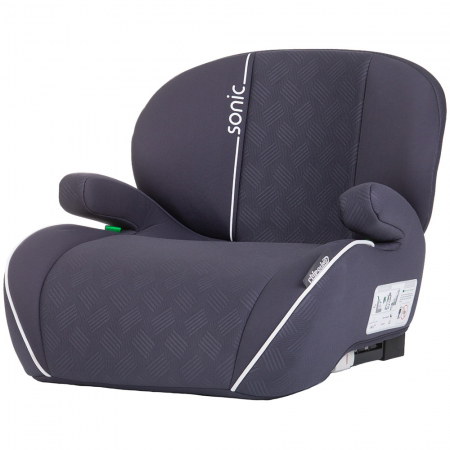 GYEREK AUTÓSÜLÉSEK - Chipolino Sonic I-Size 125-150 cm autós ülésmagasító Isofix rendszerrel, antracit színben