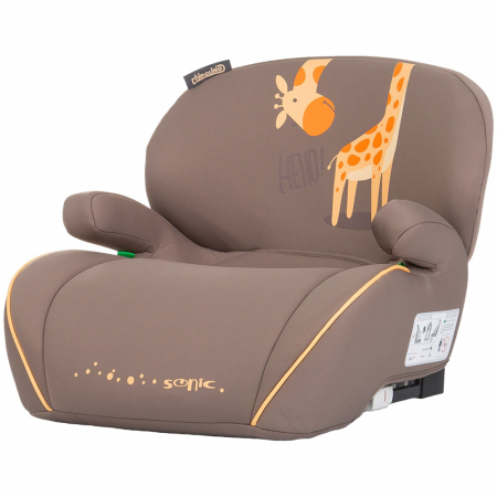 GYEREK AUTÓSÜLÉSEK - Chipolino Sonic I-Size 125-150 cm autós ülésmagasító Isofix rendszerrel, zsiráf mintával