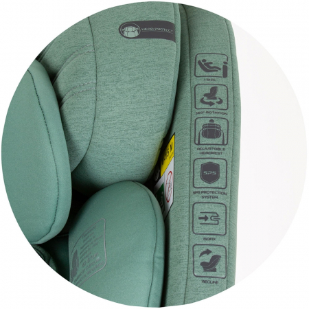 Chipolino Tourino I-Size 40-150 cm autósülés pasztellzöld színben, Isofix rendszerrel [13]