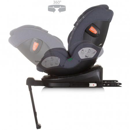 Chipolino Tourino I-Size 40-150 cm-es autósülés gránit színben, Isofix rendszerrel [6]