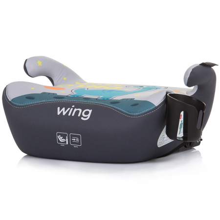 Chipolino Wing I-Size 125-150 cm-es autós ülésmagasító, space dino mintával, Isofix rendszerrel [1]