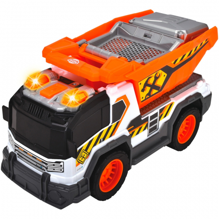 Dickie Toys 30 cm-es építőipari dömper teherautó fényekkel és hangokkal [2]