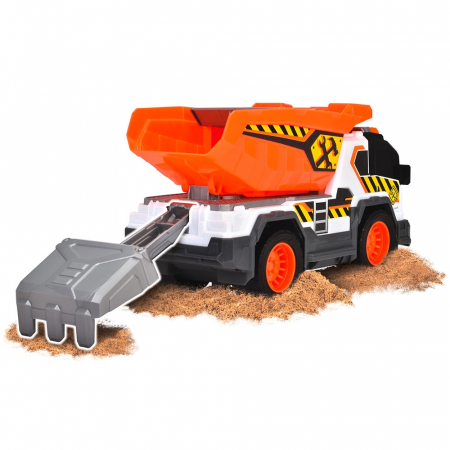 Dickie Toys 30 cm-es építőipari dömper teherautó fényekkel és hangokkal [8]
