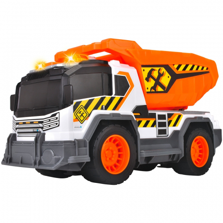 KISAUTÓK - JÁRMŰVEK - Dickie Toys 30 cm-es építőipari dömper teherautó fényekkel és hangokkal