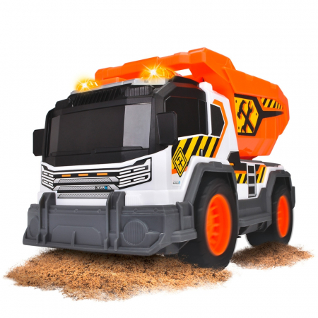 Dickie Toys 30 cm-es építőipari dömper teherautó fényekkel és hangokkal [3]