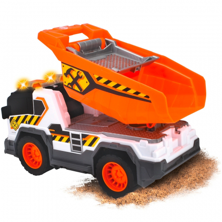 Dickie Toys 30 cm-es építőipari dömper teherautó fényekkel és hangokkal [4]