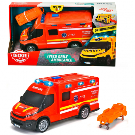 Dickie Toys Iveco Daily Mentőautó 1:32 18 cm piros [1]