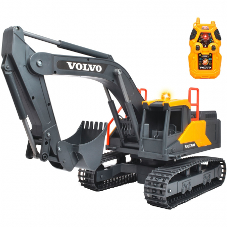 KISAUTÓK - JÁRMŰVEK - Dickie Toys Volvo bányászati kotrógép 60 cm távirányítóval, fényekkel és hangokkal, szürke