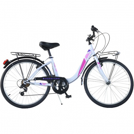 KÜLTÉRI JÁTÉKOK / LÁBBAL HAJTHATÓ BICIKLIK - Dino Bikes 24' City Summertime fehér kerékpár