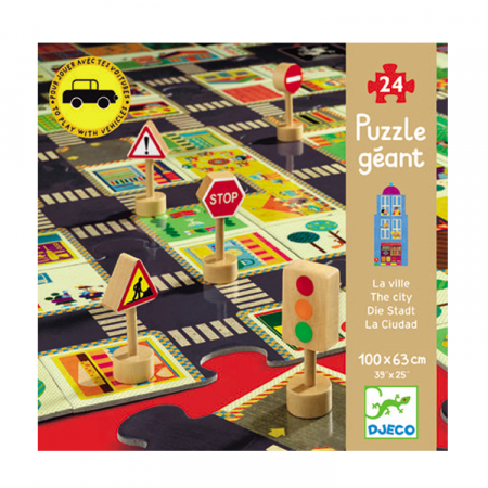 ÉPÍTŐ JÁTÉKOK - Djeco óriás puzzle 24 darabos - Város