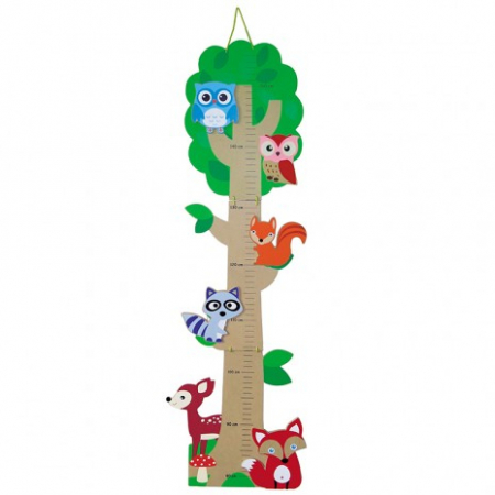GYEREKSZOBA - Gyerek magasságmérő erdei állatokkal