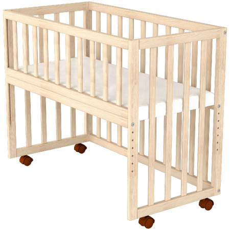 Hubners Eva 94x46 cm-es természetes fa babaágy, együttalvós modell [1]