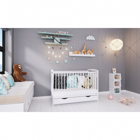 Hubners Karly 120x60 fehér fa gyerekágy fiókkal [1]