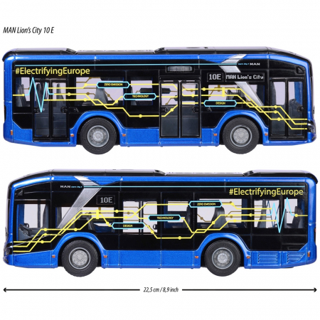 Majorette MAN Lion's City 10 E 22,5 cm-es busz fényekkel és hangokkal [2]