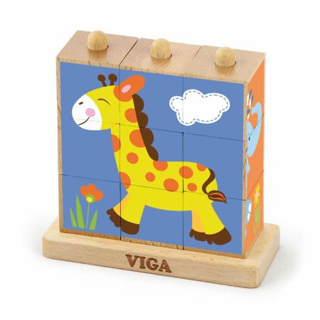KÉSZSÉGFEJLESZTŐ JÁTÉKOK - Montessori fa kockák – vadállatok