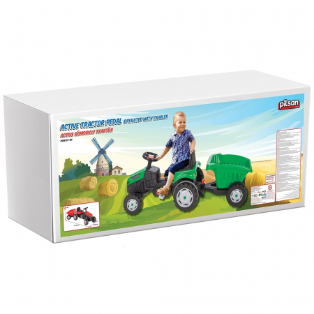 Pedálos traktor utánfutóval Pilsan Active 07-316 zöld [3]