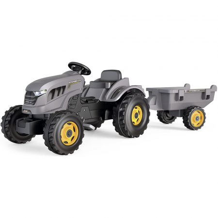 Pedálos traktor utánfutóval Smoby Stronger XXL szürke [2]