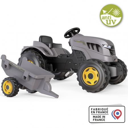 Pedálos traktor utánfutóval Smoby Stronger XXL szürke [1]