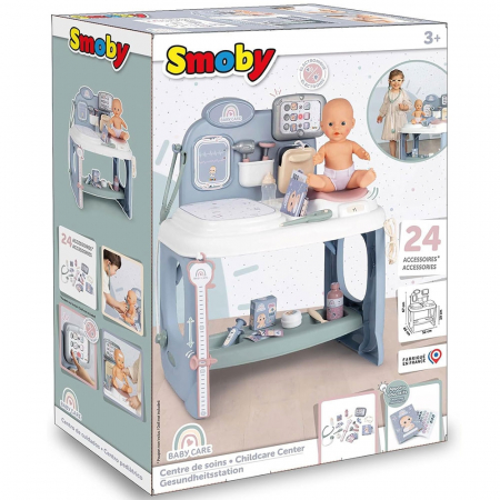 Smoby Babaápoló Központ kék színben, kiegészítőkkel babákhoz [7]