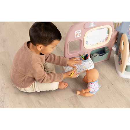 Smoby Baby Care babagondozó központ kék és rózsaszín színben, kiegészítőkkel [8]