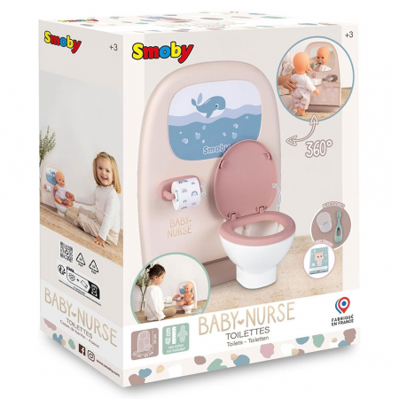 Smoby Baby Nurse krémszínű játék WC kiegészítőkkel [9]