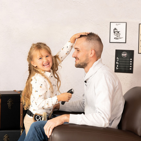 Smoby Barber and Cut fekete fodrászöv kiegészítőkkel [6]