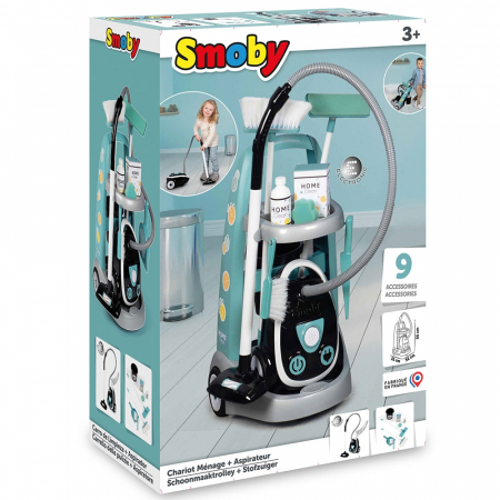 Smoby játék takarítószett fekete bőrönddel és elektronikus porszívóval [6]