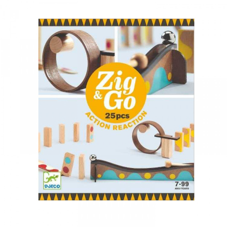 ÉPÍTŐ JÁTÉKOK - Zig & Go Djeco, pályaépítő készlet, 25 darabos